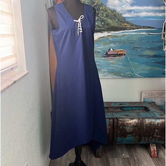 West Marine, Navy Nautical Boat Day Coastal Marina Dress Resort Cover-Up Size XL - Picture 7 of 11